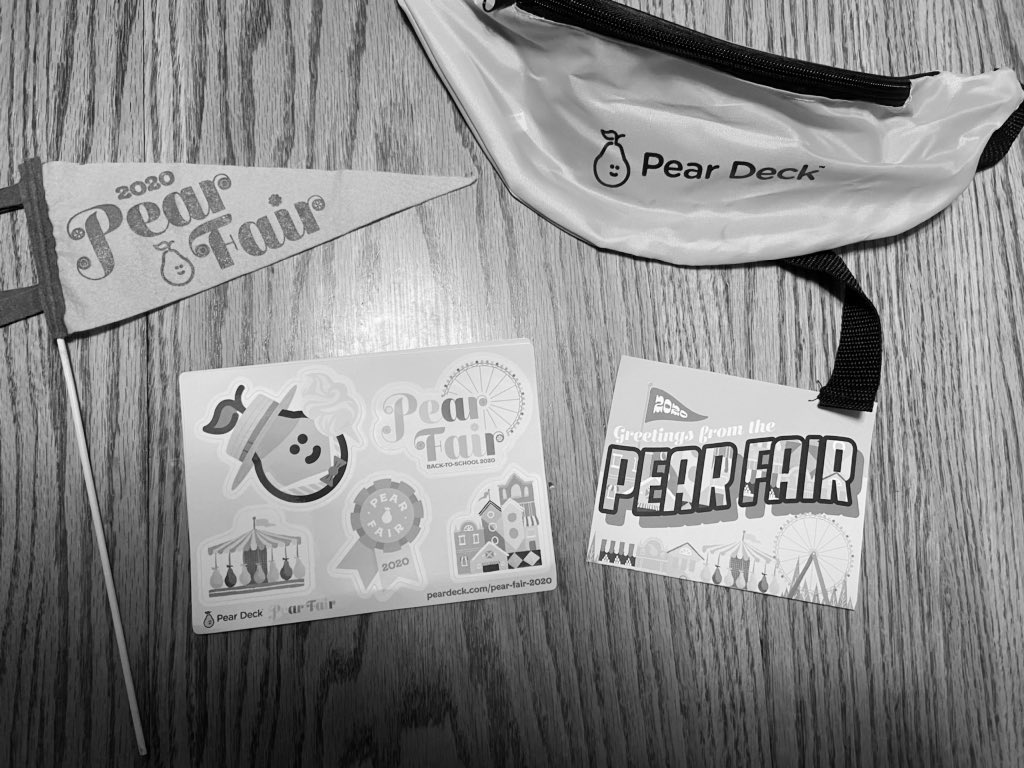 Thanks, <a href="/PearDeck/">Pear Deck Learning</a> for the #PearFairPD AND the Pear Deck gear! #pearfair2020 #distancelearning #teachingtech