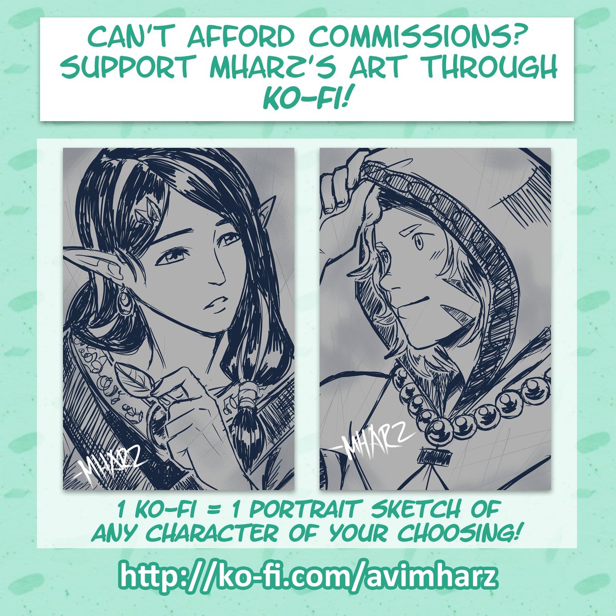 MharzCreative's tweet photo. Another week, another struggle in attempting to find new clients. I don't have any slots filled so please help me! :'3

#commissionsopen #artph https://t.co/mVaH2LNlrs