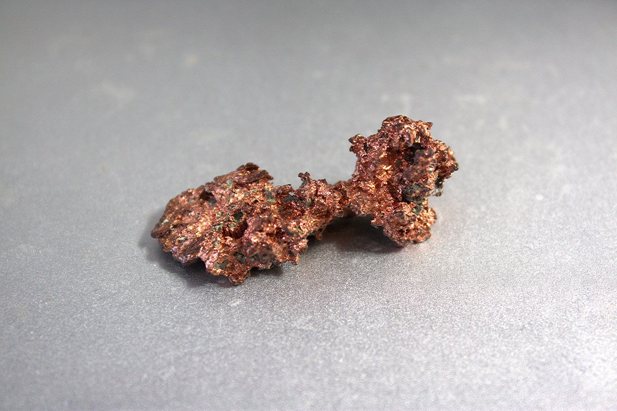 Copper  #elementphotos. Like silver and gold, copper can be found naturally as nuggets. Blue compound is copper sulphate (CuSO4.5H2O).