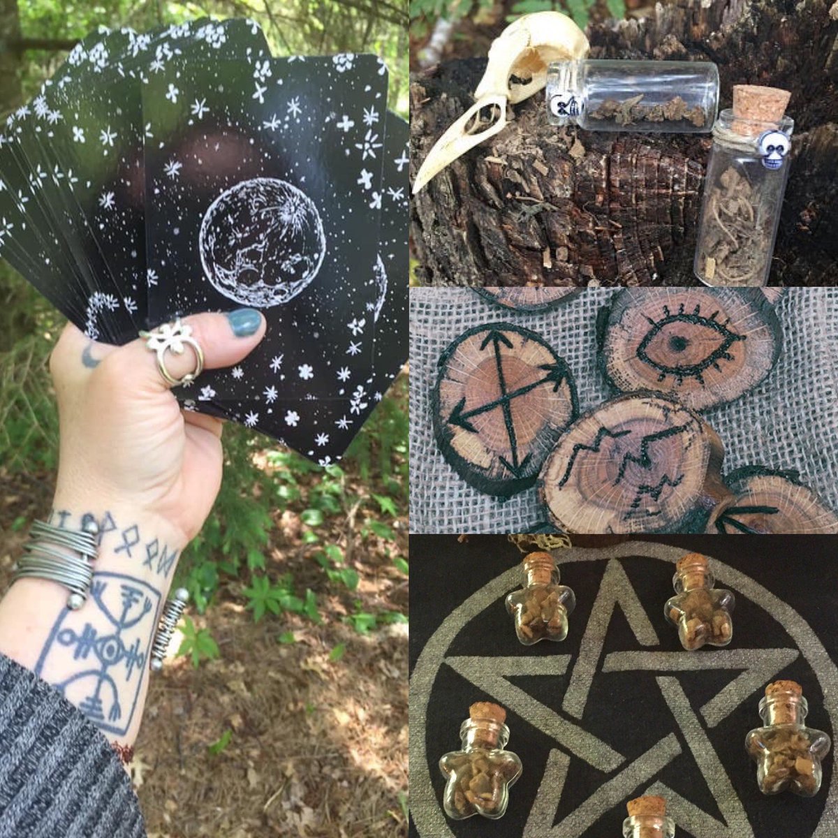 witchravenwood's tweet photo. Deep Within the Hollow ~ A witchy little shop within the wood. Incense, candles, ointments, powders and potions. Tarot readings and much more. 💀🌿 https://t.co/EQEdvfTR6Y #herbsforwitches #readings #forestmage #witchcraftsupplies https://t.co/sPzI3XHPk4