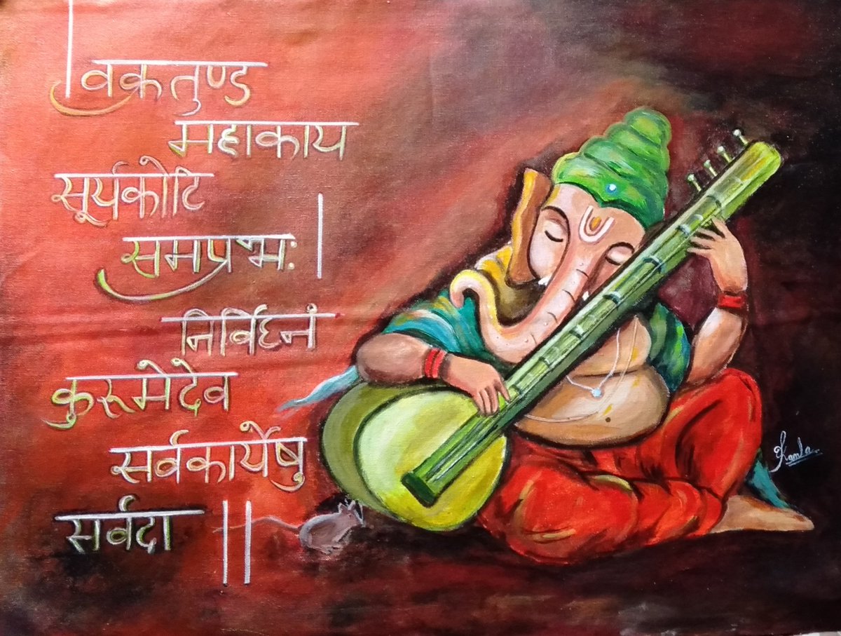 arts2in1's tweet photo. Acrylic Painting of Lord Ganesha #acryliconcanvas #artists #art #PaintingWarhammer #Ganesha #drawing #paintings #canvas #ColourCatcher https://t.co/o95ucW3tr2