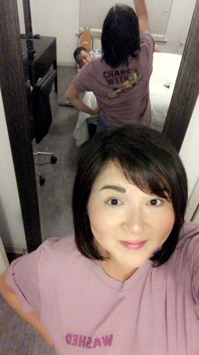 danielll_lopez's tweet photo. Couldn’t wait to come home and change into my #charcweek tee! Love it y’all @DCheverere @WilldeFries @sallydefries @dcarterruff @shmerriman @washed_media ps- Boyfrand loves it too! @circlingbackpod https://t.co/Mdo7FbG3b2