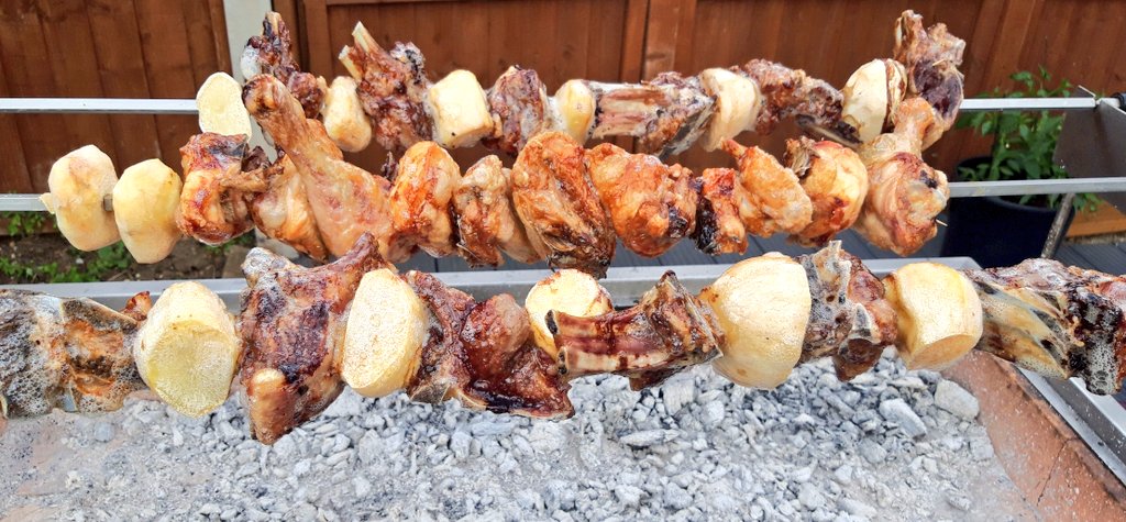 #souvla is the traditional way of cooking large chunks of meat slowly over white hot coals (with a few potatoes thrown in😉)