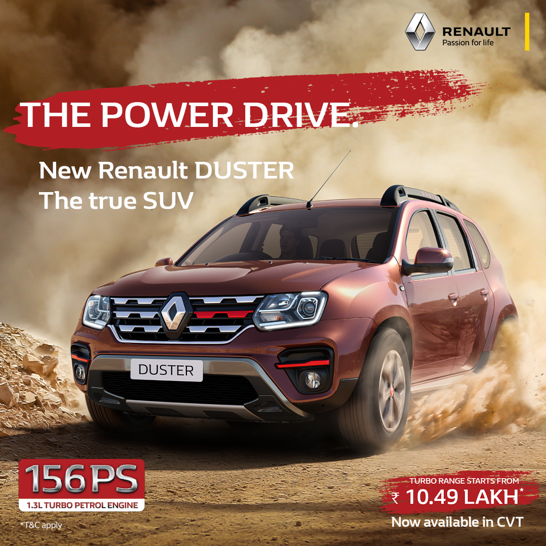 RenaultIndia's tweet photo. Now, experience the thrill of more power in every drive. Presenting the new #RenaultDUSTER – your partner on all terrains. #ThePowerDrive
Know more: https://t.co/WejfY12yuq https://t.co/btiblAIbuK