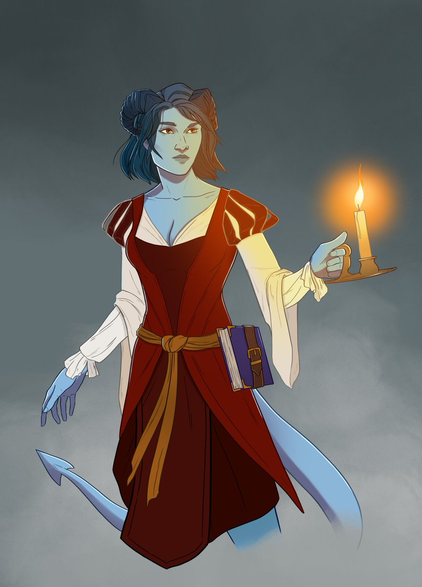 MBaca42's tweet photo. @itsginnydi Name: Hazel Tome
Tiefling/Wizard
Art by @LJTolton
Fun fact: Tome is the second name given to any orphan raised by the librarians of the great library in her home town. Orphans receive a free education there and go on to become the next librarians and the cycle repeats. https://t.co/DJA0S3NmHa