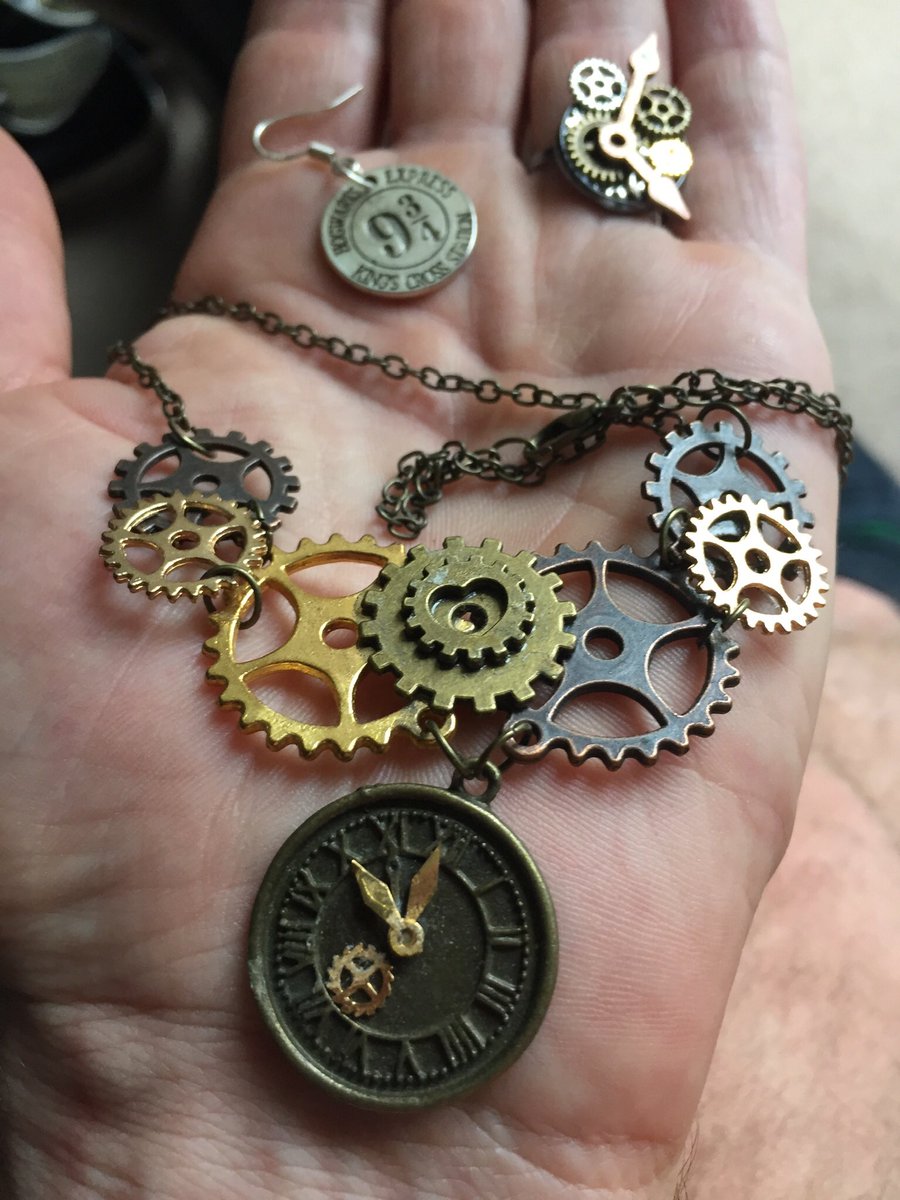 Hogwarts express earring and one of my rings and chains