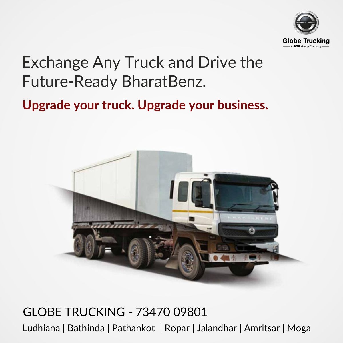 More power to you with #BharatBenz #TruckExchange Program. 😃

Now  buy or exchange #usedtruck of any brand with complete ease.😁

Globe Trucking: 7347009801. 📲

#BharatBenzExchange #UpgradeYourTruck #GlobeTrucking #BharatbenzDealer #PunjabTruck #TruckDealer   #exchangetruck