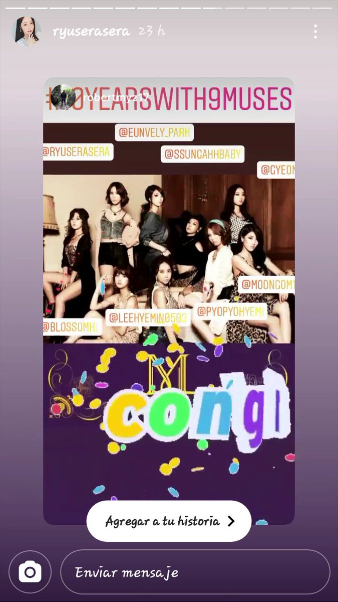 VtoJhones's tweet photo. Fue tan lindo ver que tus idols si ven tus mensajes y hasta los comparten en sus propias historias de Instagram 😍😍😍😍😍😍😍
#10YEARSWITH9MUSES
#9muses10thanniversary
#Ninemuses4ever
#ninemuses
#Mine4Ever https://t.co/rEXTtGmBcp