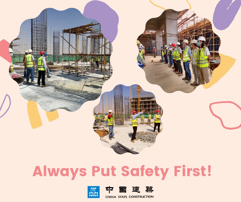 CSCEC_EGYPT's tweet image. #CSCECInAction Always put safety first!💪 Recently, a training session for safety education was carried out. The CSCECers fully realized the importance of standard use of epidemic prevention, safety protection supplies and learned other relevant knowledge. bit.ly/3iK108j