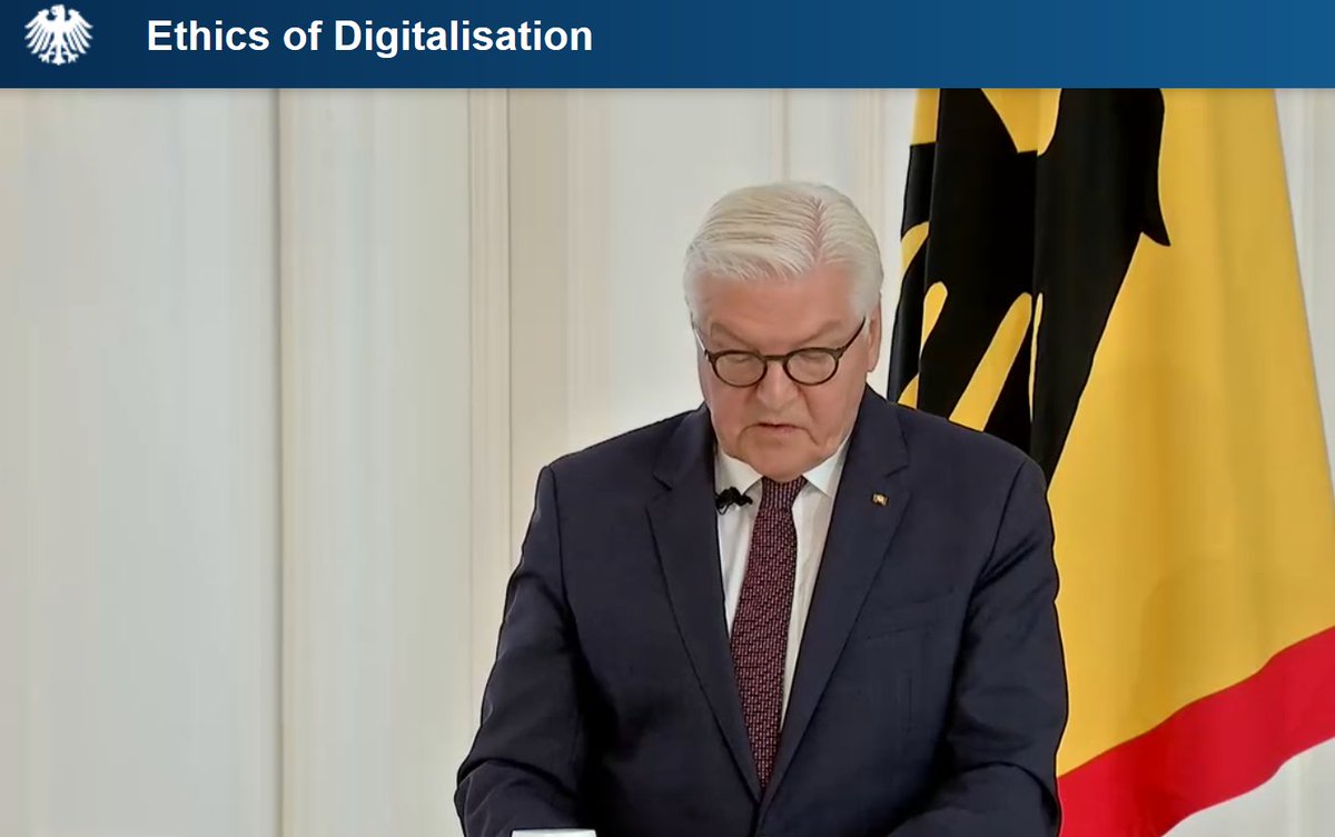 ErichPrem's tweet image. Excited to participate in the Ethics of Digitization research sprint - now opening with an address by German President Frank-Walter Steinmeier. He mentions Belarus and emphasizes the importance of discussing digital rights and freedom. #ethics #digitalization