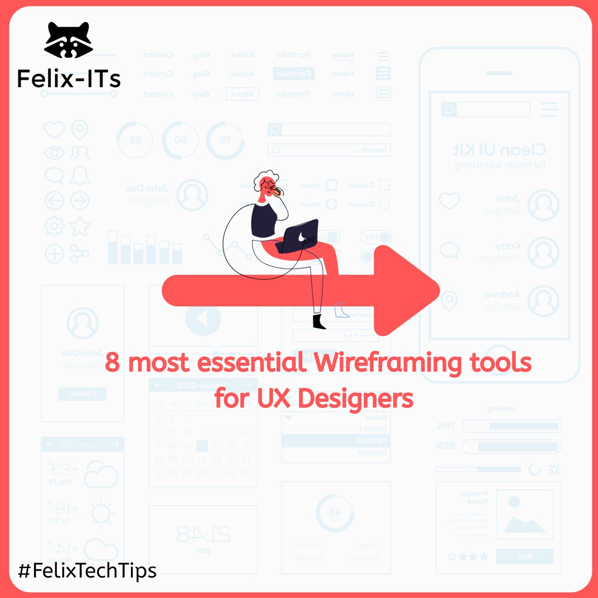 FelixITSystems's tweet image. Discovery of perfect tools is time-consuming several times.
To make it easy for you, mentioned a few most useful wireframing tools.
.
Which tool is your most favourite wireframing tool?
#FelixTechTips #UxDesignTools #UxDesigner #UxDesign #UiUxDesigntools #LearnAtFelix #FelixITs