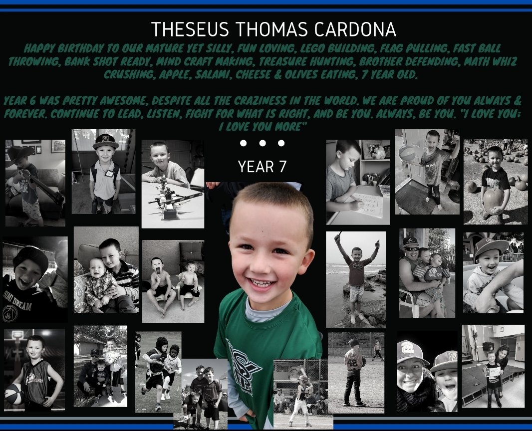 First day of online school for this 1st grader tomorrow! First day of being 7 too! #happybirthday