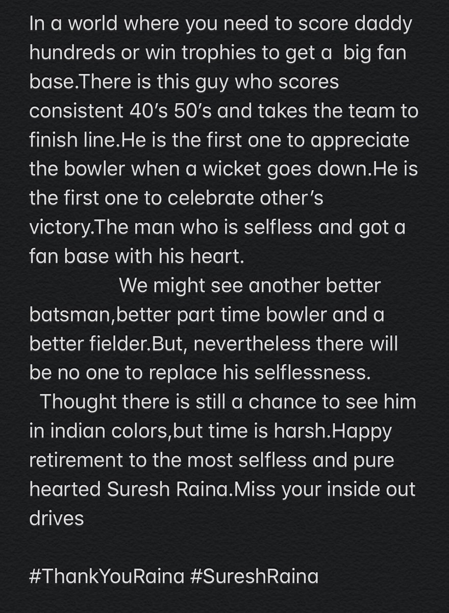ssuraj45's tweet photo. #ThankYouRaina @ImRaina @ImRo45 @TeamYuvi12 @BCCI https://t.co/NGUICfdFh4