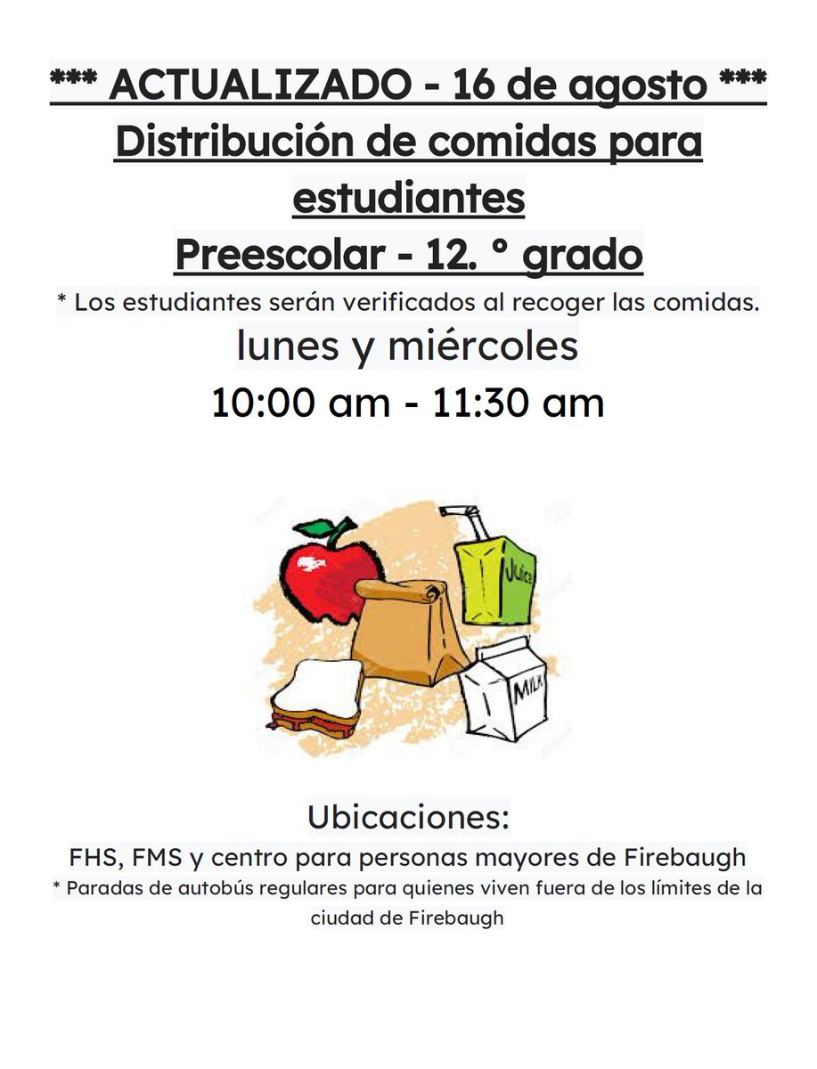 millsinter's tweet image. All Mills students should be online with their teachers starting tomorrow morning.  Follow schedules given to you during the Meet &amp;amp; Greet meetings last week.  **Updated Times for Meal distribution this week - 10:00 am - 11:30 am.  See flyers below. #fldusd #supfreitas #millsinter