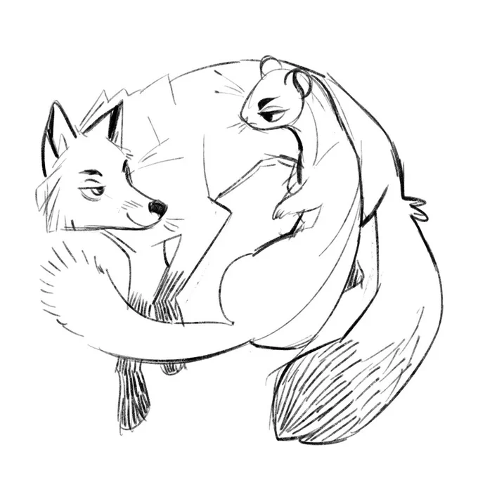 a fox and a weasel annoying each other on purpose can be a kind of true love in my opinion 