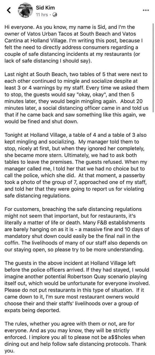 Don’t be asshats and sabo restaurants who are trying to make a living lah.