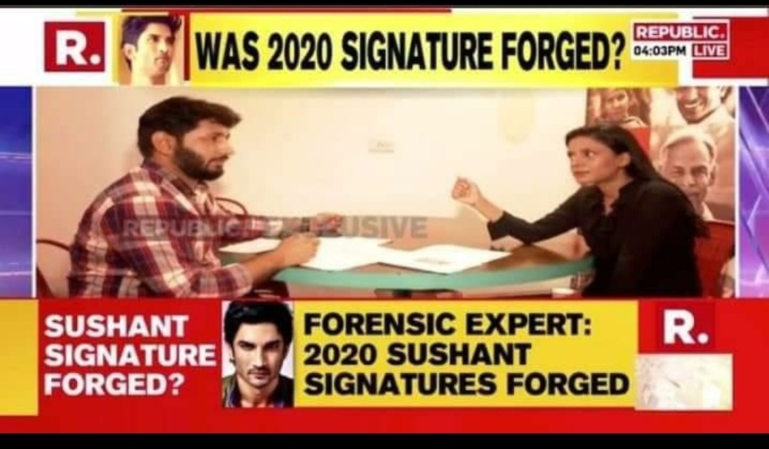 rinky280297's tweet image. #SCMoniteredCBI4SSR
Forensic Department  confirmed that all the signatures on #Sushant&apos;s Company papers are Forged.

#SCMonitoredCBIForSSR👇👇👇
#jyoti_spartans