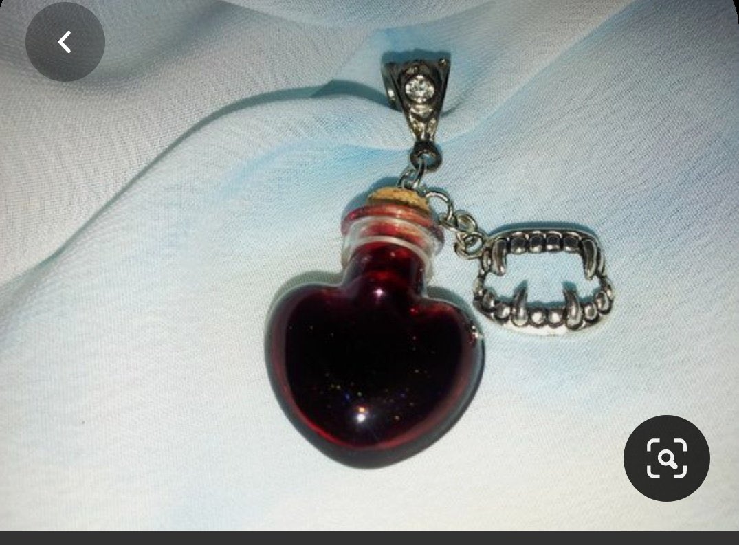 would u wear my blood around ur neck if I put it in a heart shaped glass vial with a vampire charm or are u boring
