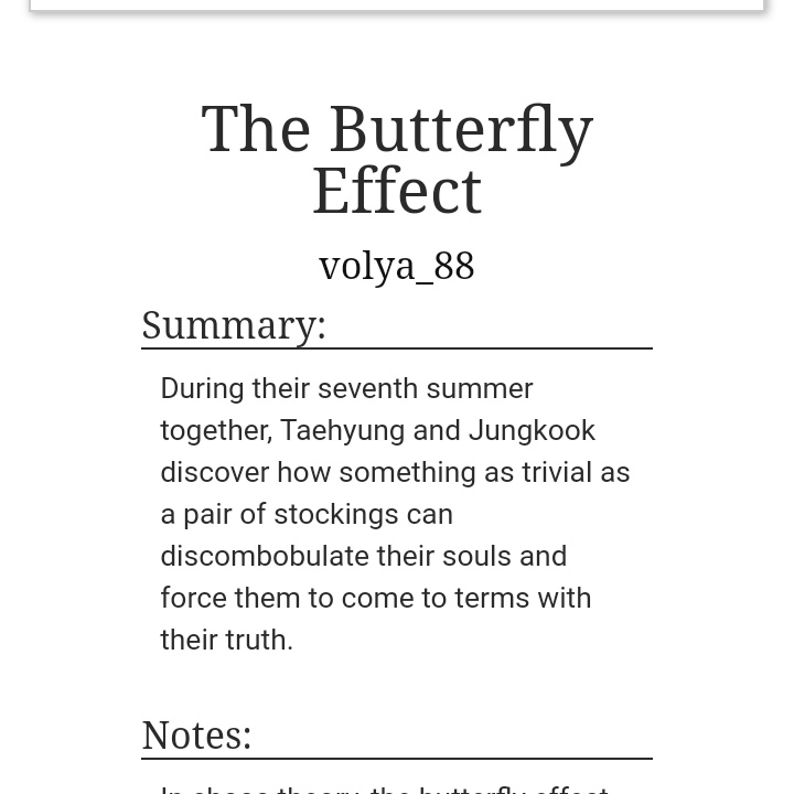 The Butterfly Effect |26k https://archiveofourown.org/works/25318858?view_adult=true&view_full_work=true#main