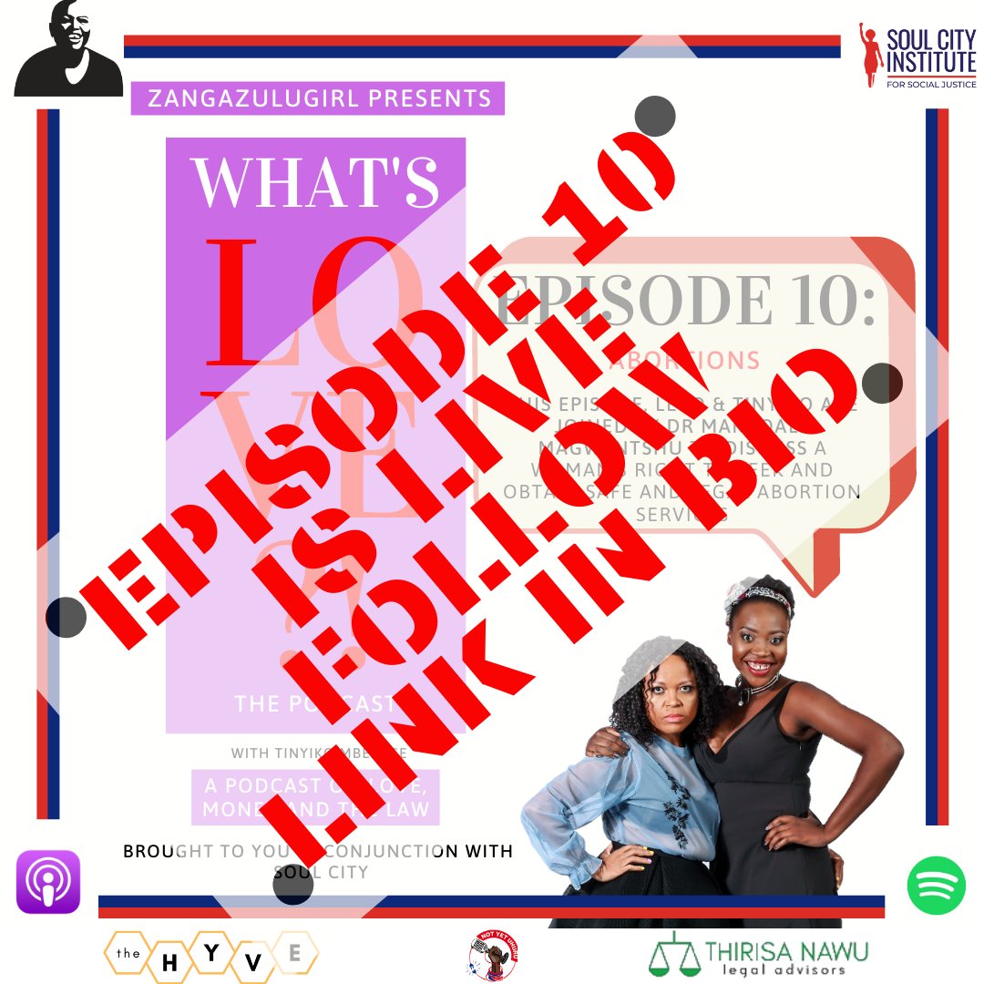WhatsLove_Pod's tweet photo. IT’S LIVE!!!

Listen to @zangazulugirl &amp; @ntwanie share how it is important for a Woman to seek and obtain safe and legal abortion services with Dr Magwentshu!

Follow link in Bio to listen.

@ThirisaNawu @SoulCity_SA @NotYetUhuruSA https://t.co/XLZgAEPygU