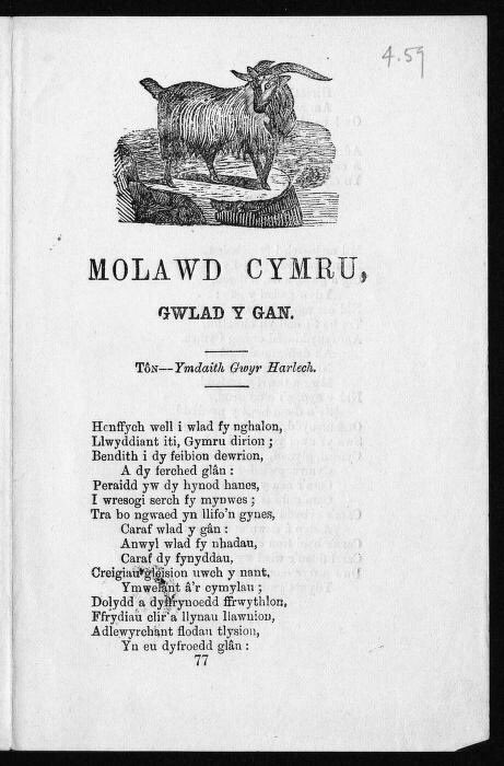 Talhaiarn's works included his own take on popular Welsh folk songs, such as 'Rhyfelgyrch Gwŷr Harlech' ('March of the Men of Harlech'), and his own lyrics, such as ‘Mae Robin yn swil’ ('Shy Robin').7/9:  @cardiffuni