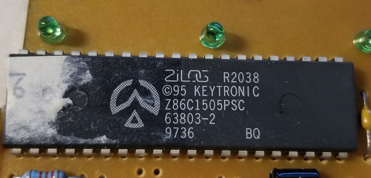 So the microcontroller is a Zilog part! A Z86C1505PSC