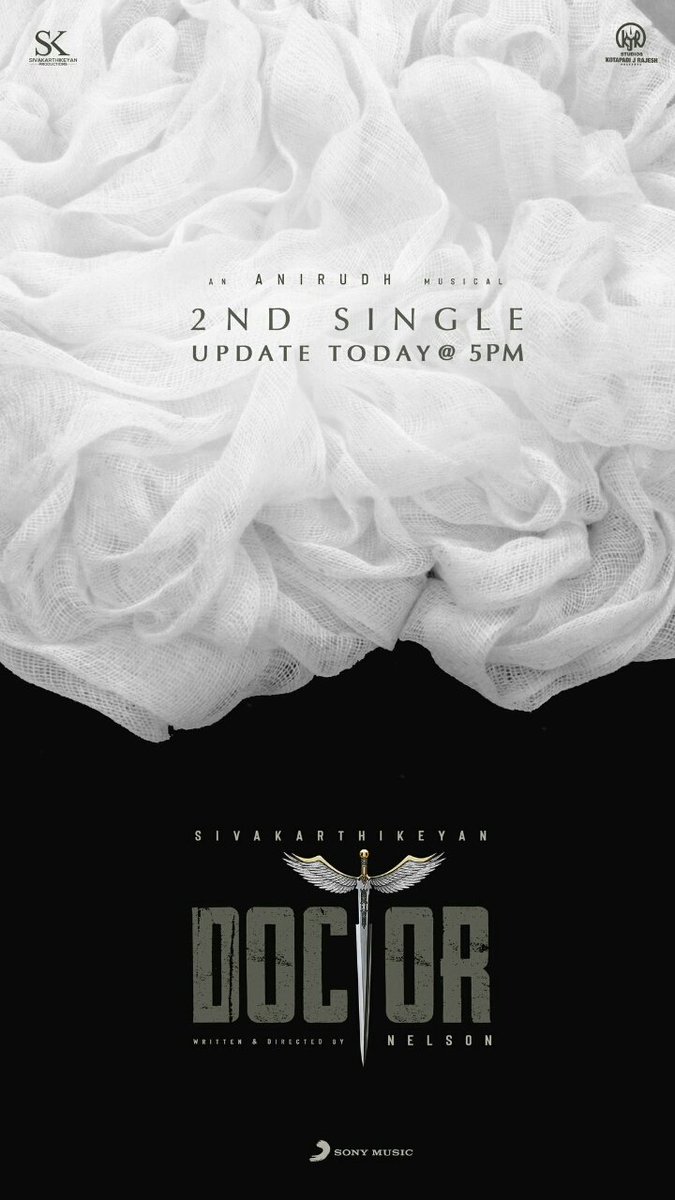 SK_360_'s tweet photo. So After the #Chellamma Wave , Now it's time for #Doctor #SecondSingle  Update today @ 5pm 🥳♥️. @Siva_Kartikeyan &amp; @priyankaamohan *ing , An @anirudhofficial musical.

@Nelsondilpkumar @SKProdOffl
@kjr_studios
#DoctorSecondSingle https://t.co/pO8ez2QV5z