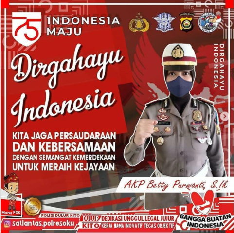 DIRGAHAYU REPUBLIK INDONESIA KE – 75
DENGAN SEMANGAT PATRIOTISME YANG TETAP BERKOBAR DI MASA PANDEMI COVID-19, KITA RAYAKAN MOMENTUM KEMERDEKAAN INI DENGAN MEMATUHI PROTOKOL KESEHATAN.
#StopPelanggaranStopKecelakaanKeselamatanUntukKemanusiaan
instagram.com/p/CD-oD1qpAIi/