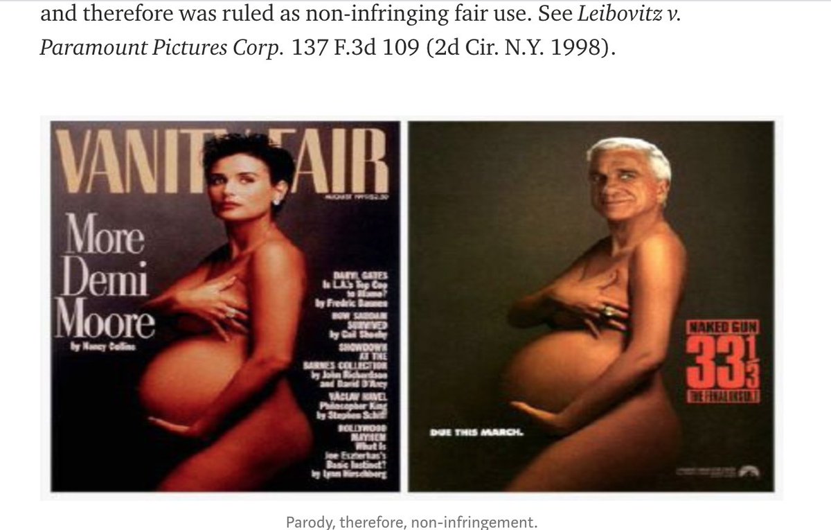 CollinsCustomIP's tweet photo. @LanderNFT @secondrealm @OoakosiM @JoelRemy222 this is a popular misconception - that you have to change A LOT to make it your own. In reality, #parody often works because it CHANGES VERY LITTLE, like with this one, remix of a #Liebowitz, only the head is changed, the "callback" to the original important 4parody 2b effective https://t.co/B1Mfjrvdg2