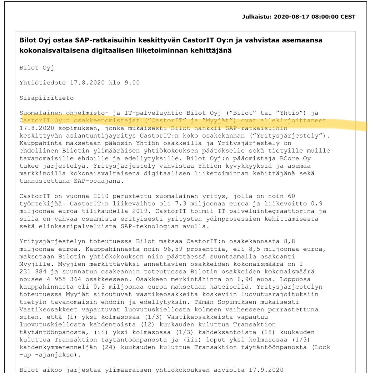 zijoittaja's tweet image. #Bilot no, vihdoin kuuluu jotain. Ostaa pienemmän SAPpitalon.