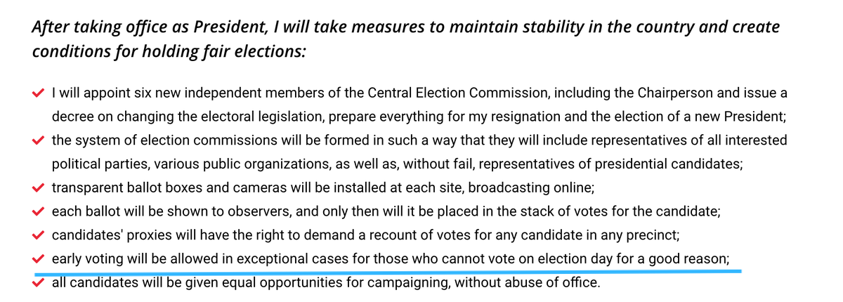 Even on the "pro-democracy candidate" website, she openly talks about how she is going to make it harder to vote early and absentee