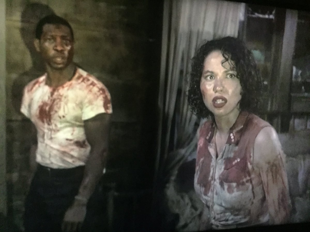 VirgoBlade's tweet image. The way the cops aim their guns at Black people while there are literal MONSTERS trying to kill them is literally what's happening in the US rn. 100% believable #LovecraftCountry