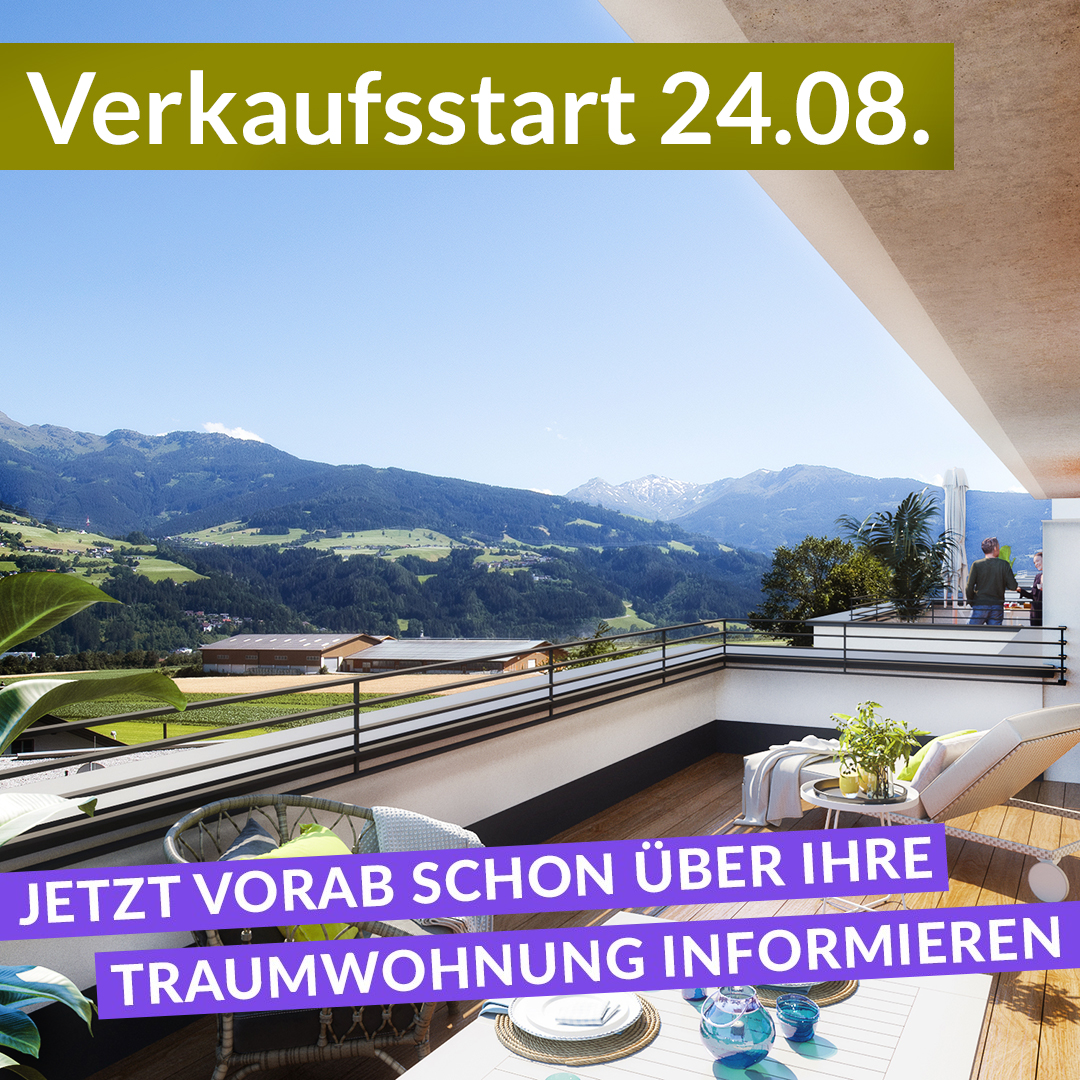 INFORMATIONSVORSPRUNG SICHERN
Wohnbauprojekt Vomp - PURadies am Schlosspark
Seien Sie vorne dabei und rufen Sie uns unter +43 512 580 790 32 an oder senden uns eine E-Mail an verkauf@carisma.cc, um vorab bereits exklusives Informationsmaterial zu erhalten.
Wir freuen uns auf Sie!