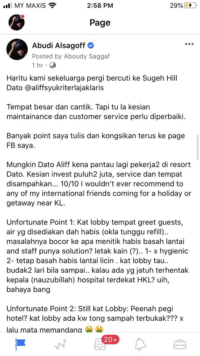 So I shared my bad experience at his resort. It was honest and truthful. But instead of improving their staff’s hospitality training, he is threatening me with “DELETE NOW or else” attitude.