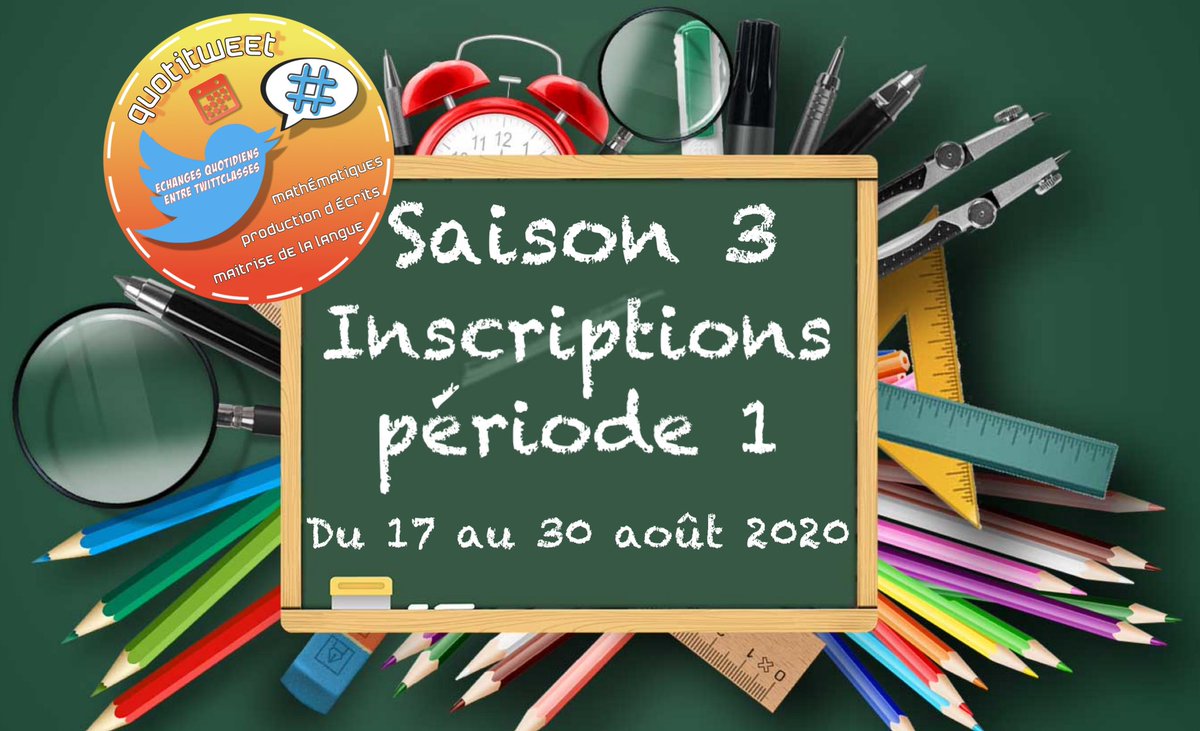 QuotiTweet's tweet photo. #QuotiTweet saison 3 - 2020/2021, c’est parti ! 
Les inscriptions pour la période 1 sont ouvertes ➝ https://t.co/doCYpf0Ogx
N'hésitez pas à consulter la présentation en tweet épinglé et à poser vos questions ici ou en DM. 
Nous avons hâte de redémarrer cette année avec vous ! https://t.co/aM6EEs511q