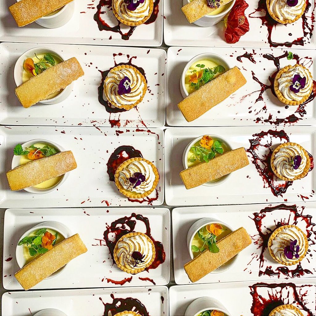 When life gives you lemons...
Fresh, zingy and decadent. Lemon Posset, shortbread and Lemon Meringue Tart. Drizzled with Blackberry Coulis for a tangy finish.

Food &amp; photo: IG@trisabbs

#MondayMotivation