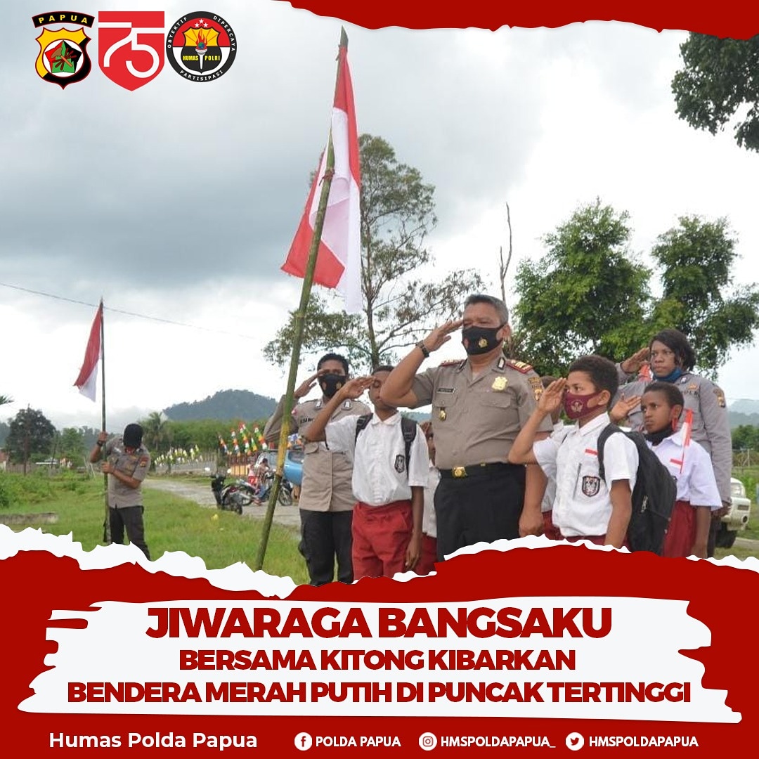 Jiwaragaku Bangsaku Bersama Kitong Kibarkan Bendera Merah Putih Di Puncak Tertinggi
.
.
#Divisihumaspolri #Poldapapuapromoter #Polripromoter #Polriuntukindonesia #Polricegahcorona #Bersamacegahcovid-19 #Polisiindonesia
#HUTRIKe-75