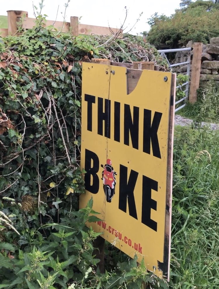 I found a massive (A2 maybe) THINK BIKE sign which was broken and added that to the back of the farmer’s sign posts. It’s huge. I occasionally inverted the No Cycling signs and they were righted the next day. We also found out he was shouting at kids and women on bikes.17/.