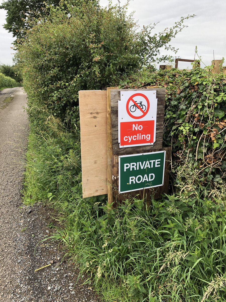 I found a massive (A2 maybe) THINK BIKE sign which was broken and added that to the back of the farmer’s sign posts. It’s huge. I occasionally inverted the No Cycling signs and they were righted the next day. We also found out he was shouting at kids and women on bikes.17/.