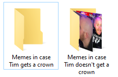 One of these folders is full, the other is empty