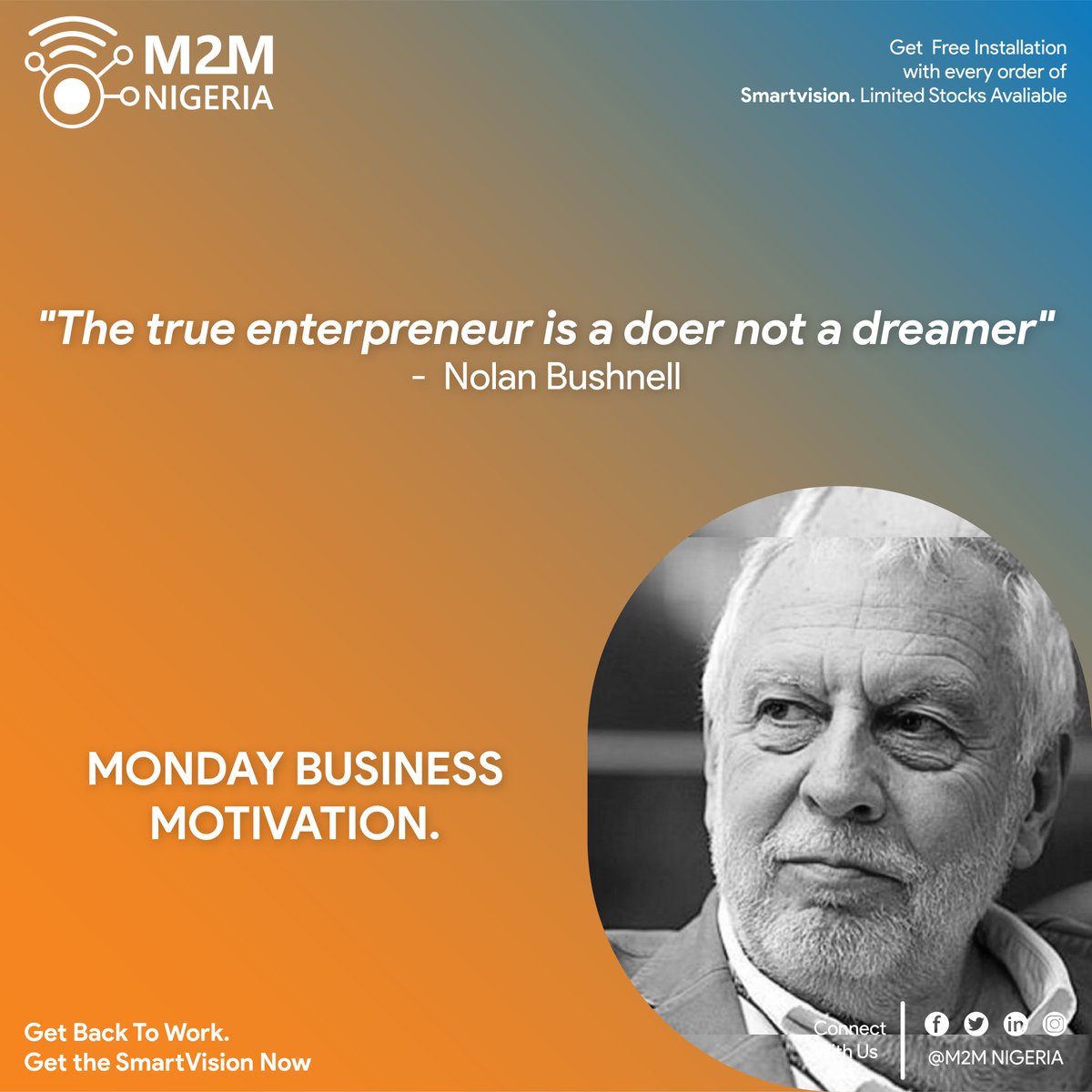 M2MNigeria's tweet photo. Lofty aspirations are only achieved by those who set about DOING stuff. 
Take action today!!
.
#businessmotivation #businessquotes #m2mnigeria #tracknetafrica #covid19 #motivationalquotes #mondaymotivation #safetymeasures #smartvision #tracknetnigeria #thermalimaging https://t.co/ovVvSIbd6I