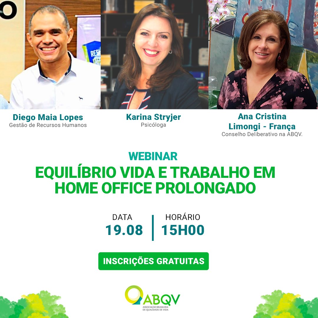 ABQV's tweet photo. O equilíbrio entre vida e trabalho em home office prolongado é o tema da nossa WebAula dessa semana. 
O evento é gratuito e as inscrições estão abertas em nosso site: https://t.co/XWv5HZi97Z

#homeoffice #qualidadedevida #RH #recursoshumanos #homeofficeprolongado https://t.co/5QBKbYruez