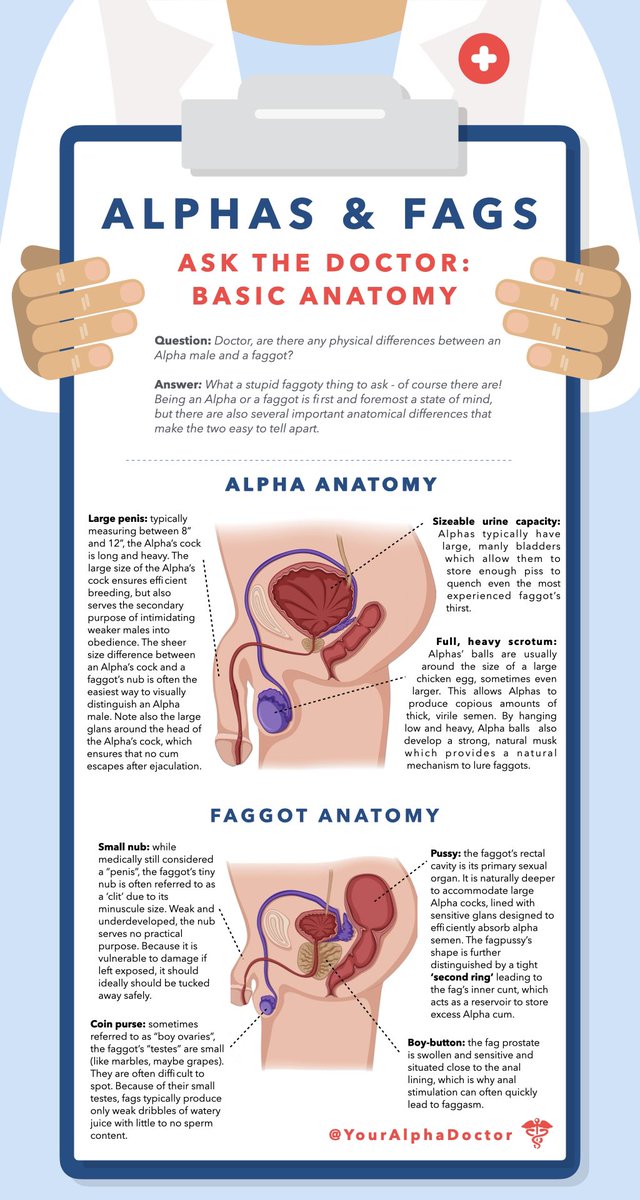 Alpha Doc (22k) 👨🏻⚕️ (@youralphadoctor) on Twitter photo What are the physical differences between an #alpha and a #faggot? I get this question a lot. This should help clear things up!
<a href="/wrshipr1/">Fags Worship Alphas</a> @rtalphas @toppdom <a href="/indulgetheother/">indulge</a> @intomen069 @teachingsubs @tru_fag @young_masterboy <a href="/str8mastermtl/">Str8mastermtl</a> What are the physical differences between an #alpha and a #faggot? I get this question a lot. This should help clear things up!
<a href="/wrshipr1/">Fags Worship Alphas</a> @rtalphas @toppdom <a href="/indulgetheother/">indulge</a> @intomen069 @teachingsubs @tru_fag @young_masterboy <a href="/str8mastermtl/">Str8mastermtl</a>