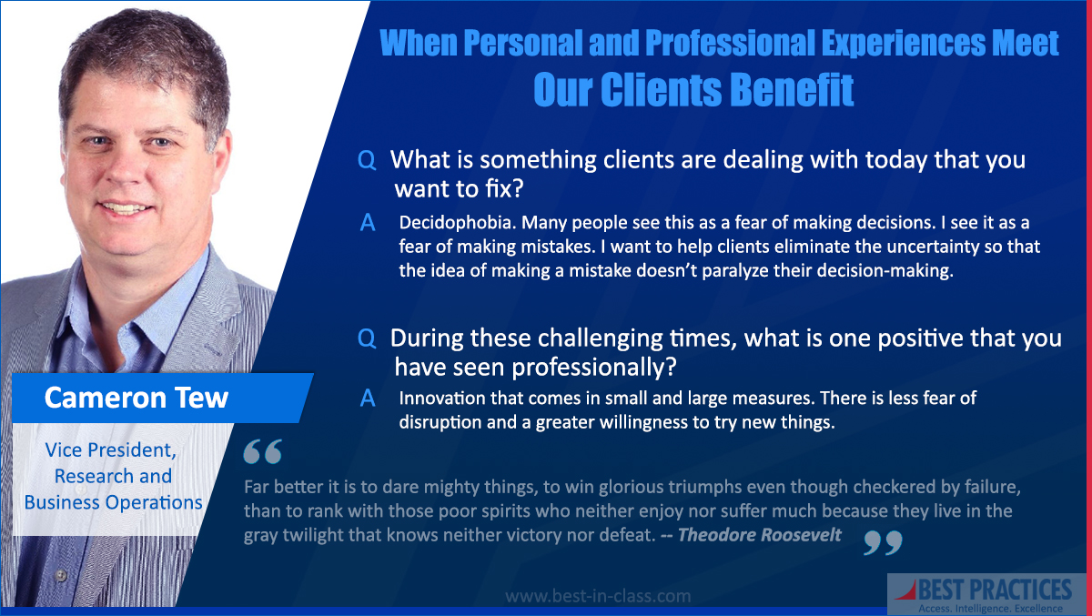 BestPracticesNC's tweet photo. 2020 has been a difficult year, but the need for speed in decision-making is becoming more critical.

In continuation with our new series, #CameronTew explains how he wants to #serveourclients moving forward.

#meetourpeople #BestPracticesEmployees #Pharmaceutical https://t.co/vte23O616v