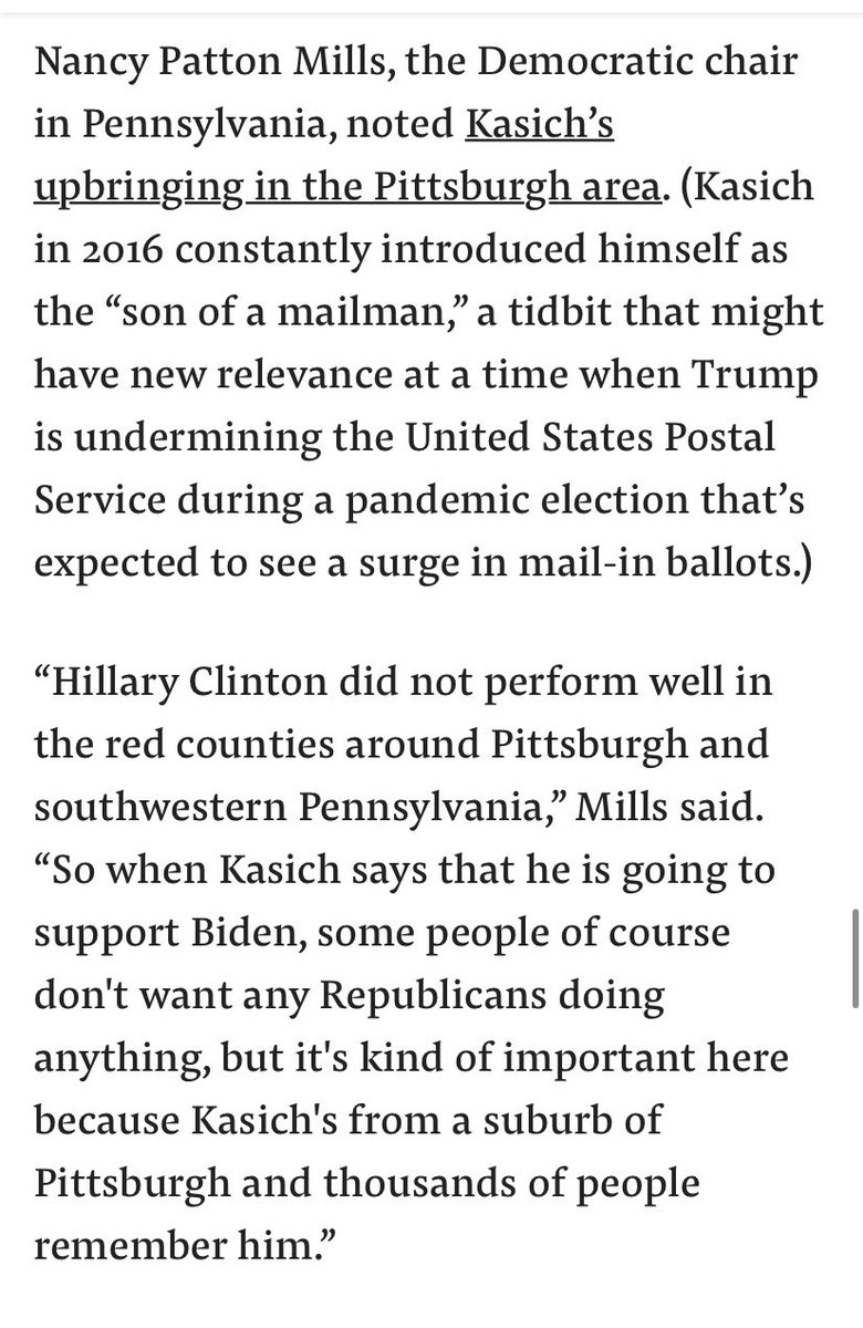 I also spoke with some Democratic state party chairs who, despite the grumblings about Kasich speaking, see a benefit. Here’s the PA Dems chair:  https://www.buzzfeednews.com/article/henrygomez/john-kasich-democratic-national-convention