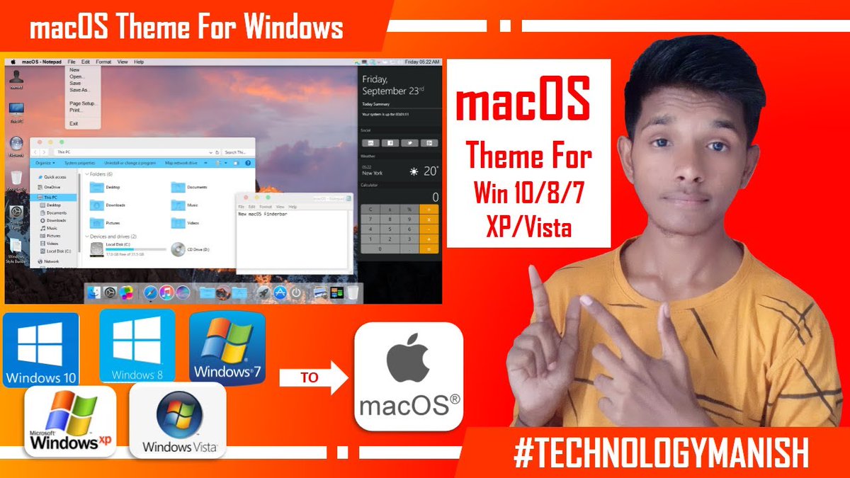 manishkgangotri's tweet photo. macOS Apple Theme For Windows 10/8.1/8/7/Vista/XP | macOS Transformation Pack 5.0
Link : https://t.co/19PvZrpuDH
#TechnologyManish #ManishKumarGangotri #Success #YouTube #FolloMe #FreeTheme #macOS #TodayTweet #macOSTheme @Apple https://t.co/K8xsCVTxmz