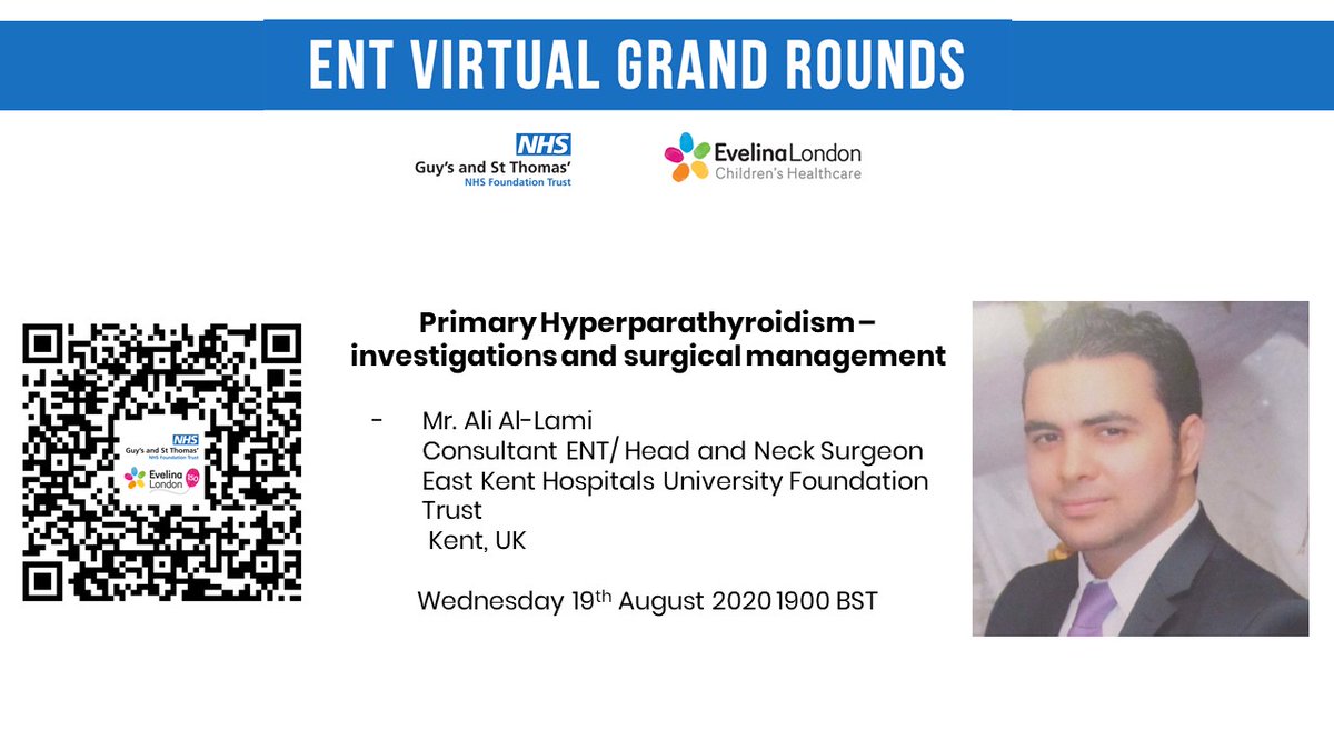 Please do join us for our next #VirtualGrandRounds talk with Mr. Ali Al-Lami
 
________
Date: 19 August 2020
Time: 1900 BST (2000 CET/1400 EDT/2330 IST)

Advance registration for meeting details:
us02web.zoom.us/meeting/regist…

@socialmediaAOT