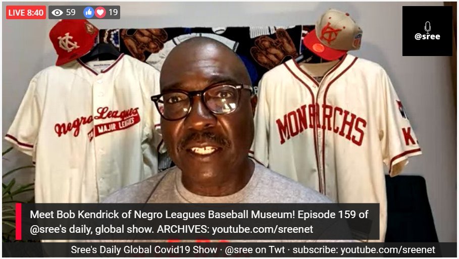 7/x Thanks for the 9/10,  @RateMySkypeRoom!We had a great time with  @nlbmprez last night on the  #SreeCovid19Call hosted by  @sree, focusing on  #NegroLeagues100. https://twitter.com/ratemyskyperoom/status/1295335336902569987?s=19
