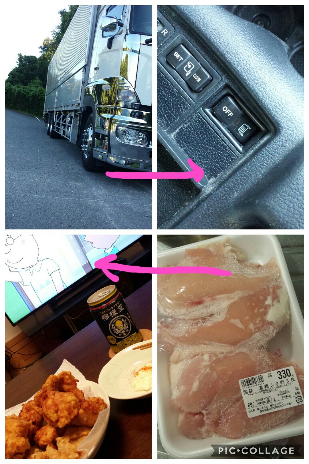 のぶ 39歳 A Twitter 明日は 仕事休みだけど タイヤに釘刺さってるし ミラーヒーターのイルミ点かないから 明日の朝だけ整備に行く せっかくの休み だから 今夜はカネスエの 35円の むね肉で唐揚げ 揚げてる音好き 着信音に欲しいくらい 笑 録画して