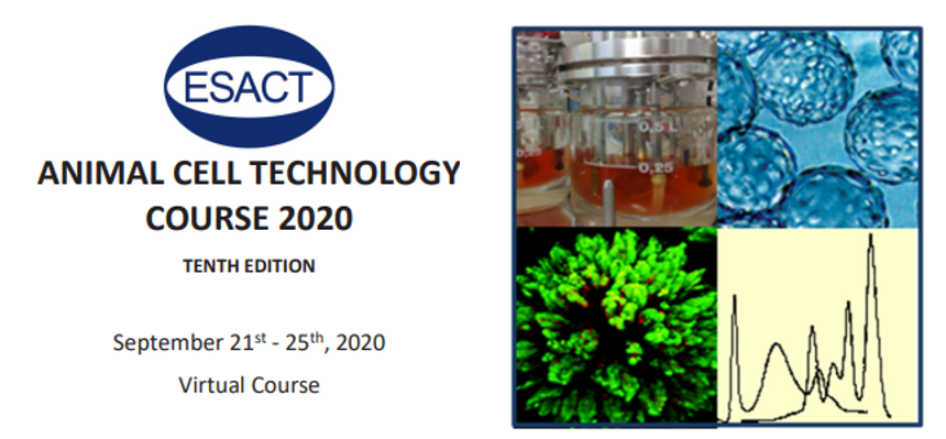 The 2020 edition of ESACT Animal Cell Technology Course will go virtual! Sign up now and learn with leading scientists on the field. Grants available 👉 esact.org/animal-cell-te… 
🗓️Deadline for Applications: August 31st
